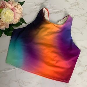 Athleta Womens Tie Dye Crop Athletic Tank Size Small watercolor